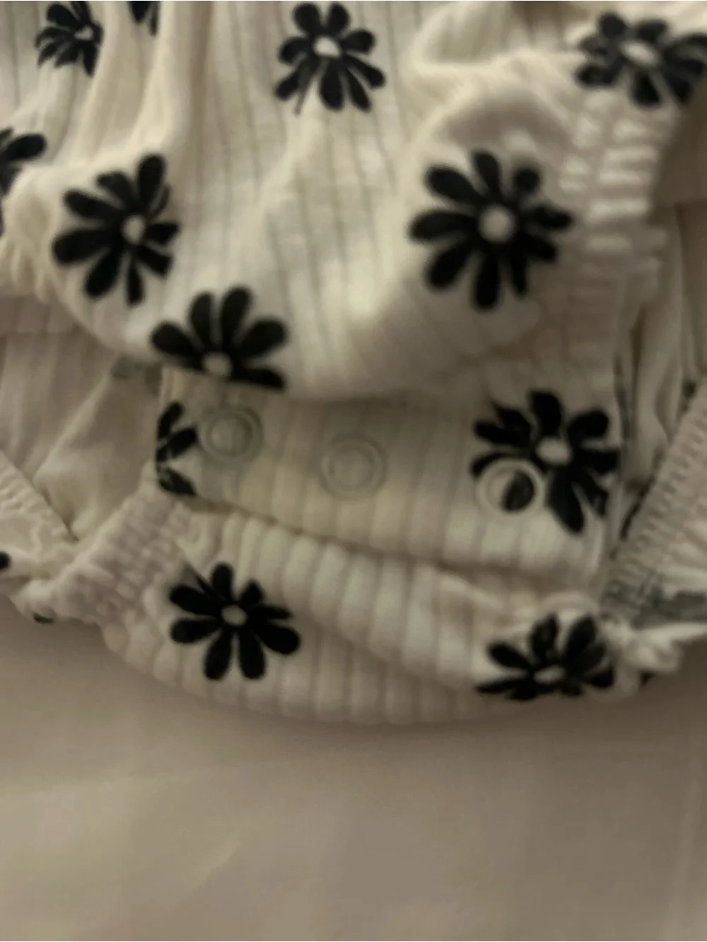 Cat & Jack White and Black Floral Diaper Cover Romper